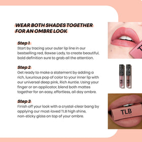 The Lip Bar Curlfriend mauve pink swatch on skin showing smooth pigment payoff and blendable finish