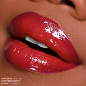 The Lip Bar lifestyle flatlay with tools and balm showing coordinated prep and polished look