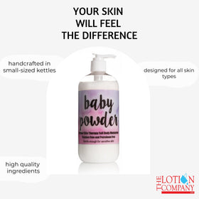 The Lotion Company in bathroom lifestyle scene suggesting everyday moisturizing routine benefit