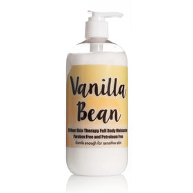 The Lotion Company front packaging showing vanilla bean pump and label for quick identification
