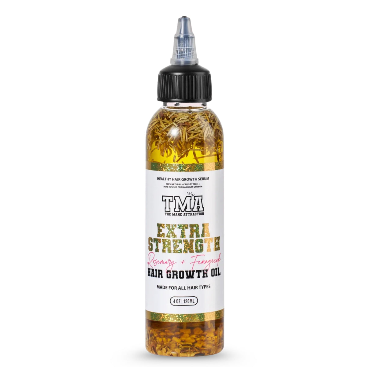 The Mane Attraction front bottle showing packaging and size, promotes easy identification
