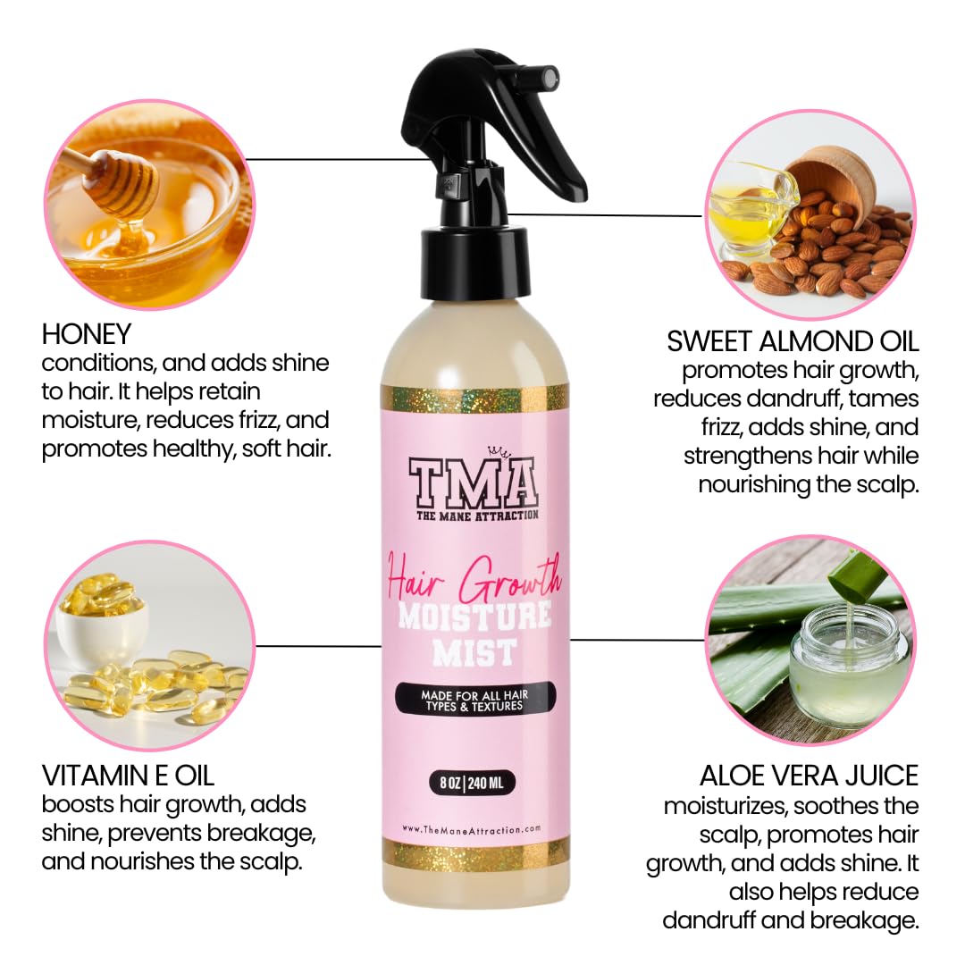 The Mane Attraction mist spritzing fine droplets demonstrating lightweight application