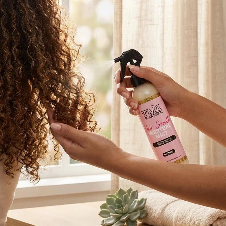 Close-up of hair showing The Mane Attraction smoothing frizz and adding shine