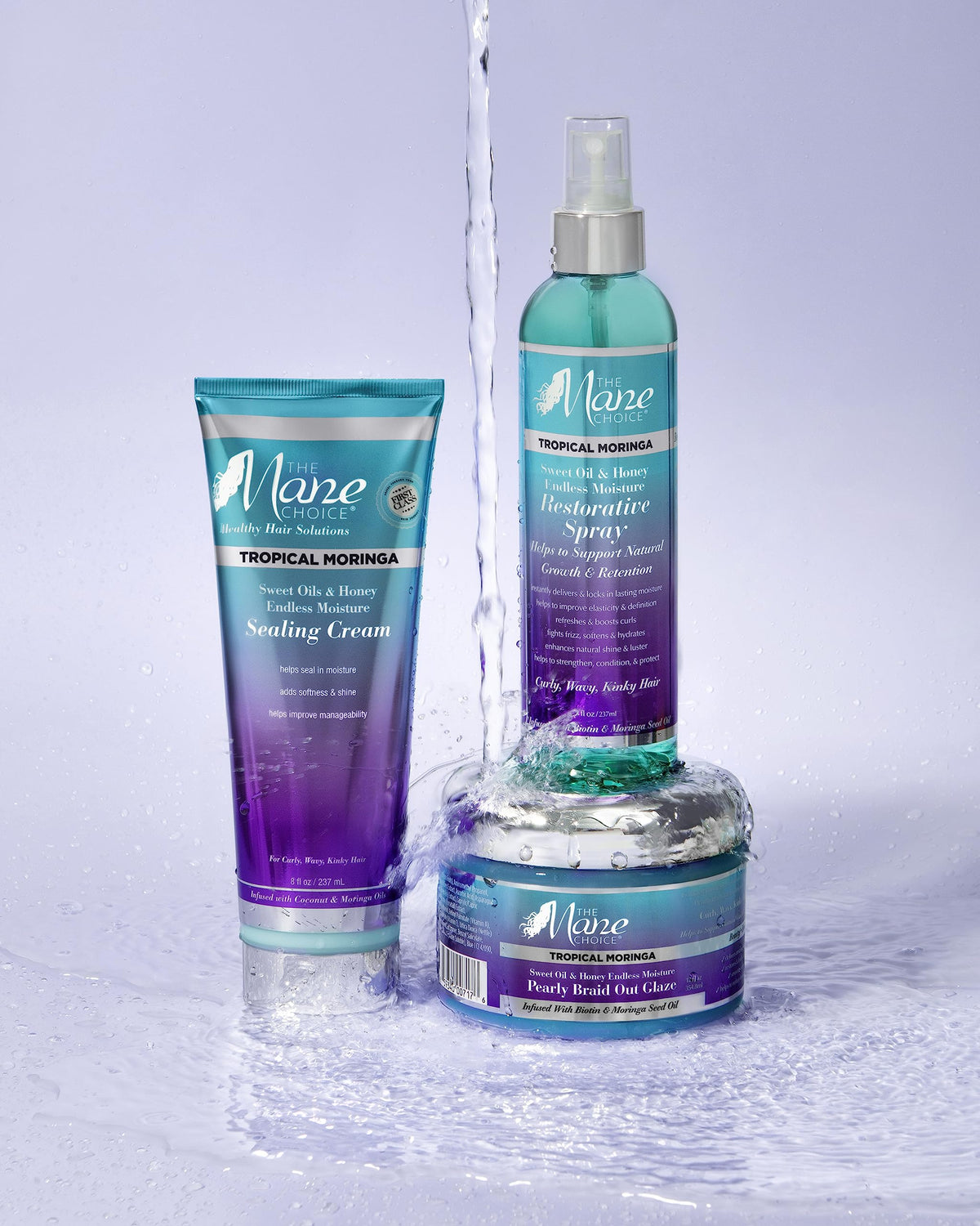 The Mane Choice before and after image demonstrating reduced frizz benefit