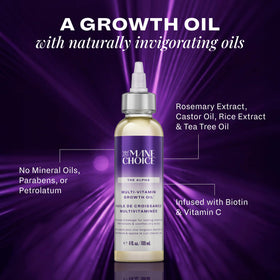 The Mane Choice close-up label displaying biotin and botanical ingredient details