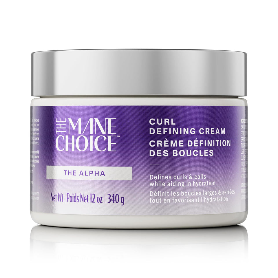 The Mane Choice front packaging showing 12 oz jar and product name, clarifying benefits