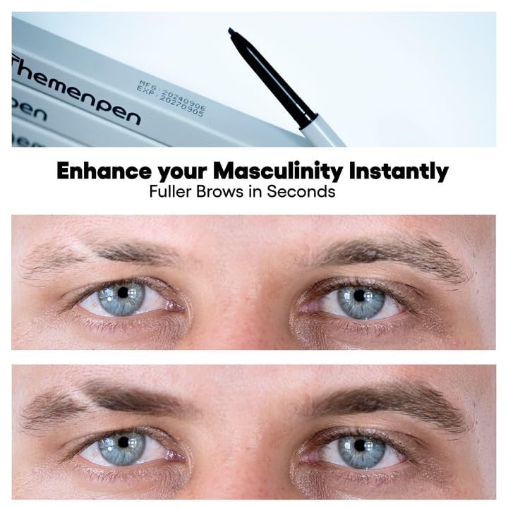 The Men Pen micro-tip close-up illustrating precise hair-like strokes
