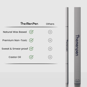 The Men Pen stroke demonstration on skin showing natural hair-fill benefit