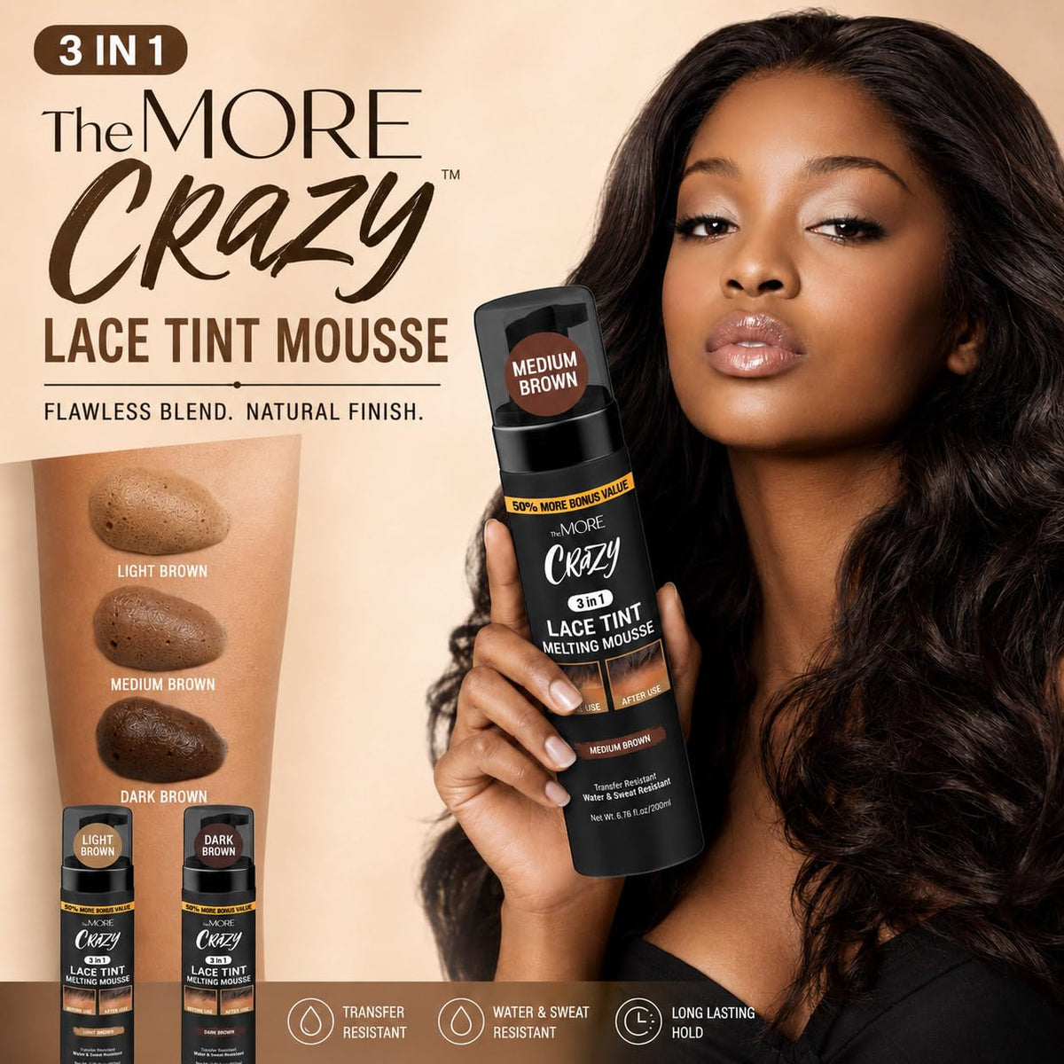 The MORE before and after lace comparison showing improved scalp match
