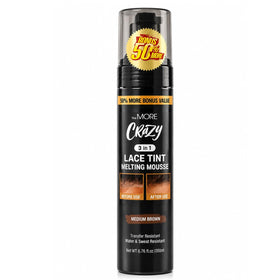 The MORE front packaging showing medium brown mousse and clear labeling benefit seamless blending