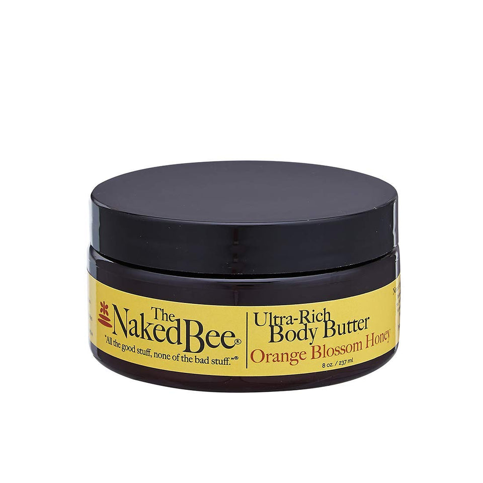 The Naked Bee jar front view showing orange blossom honey scent and rich hydration