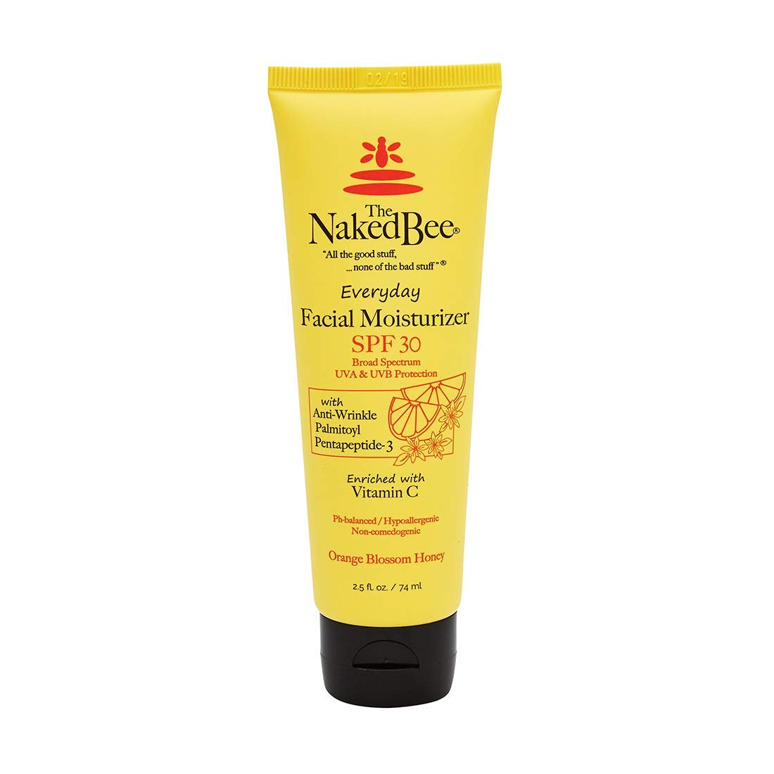 The Naked Bee front packaging showing orange blossom scent and SPF benefit