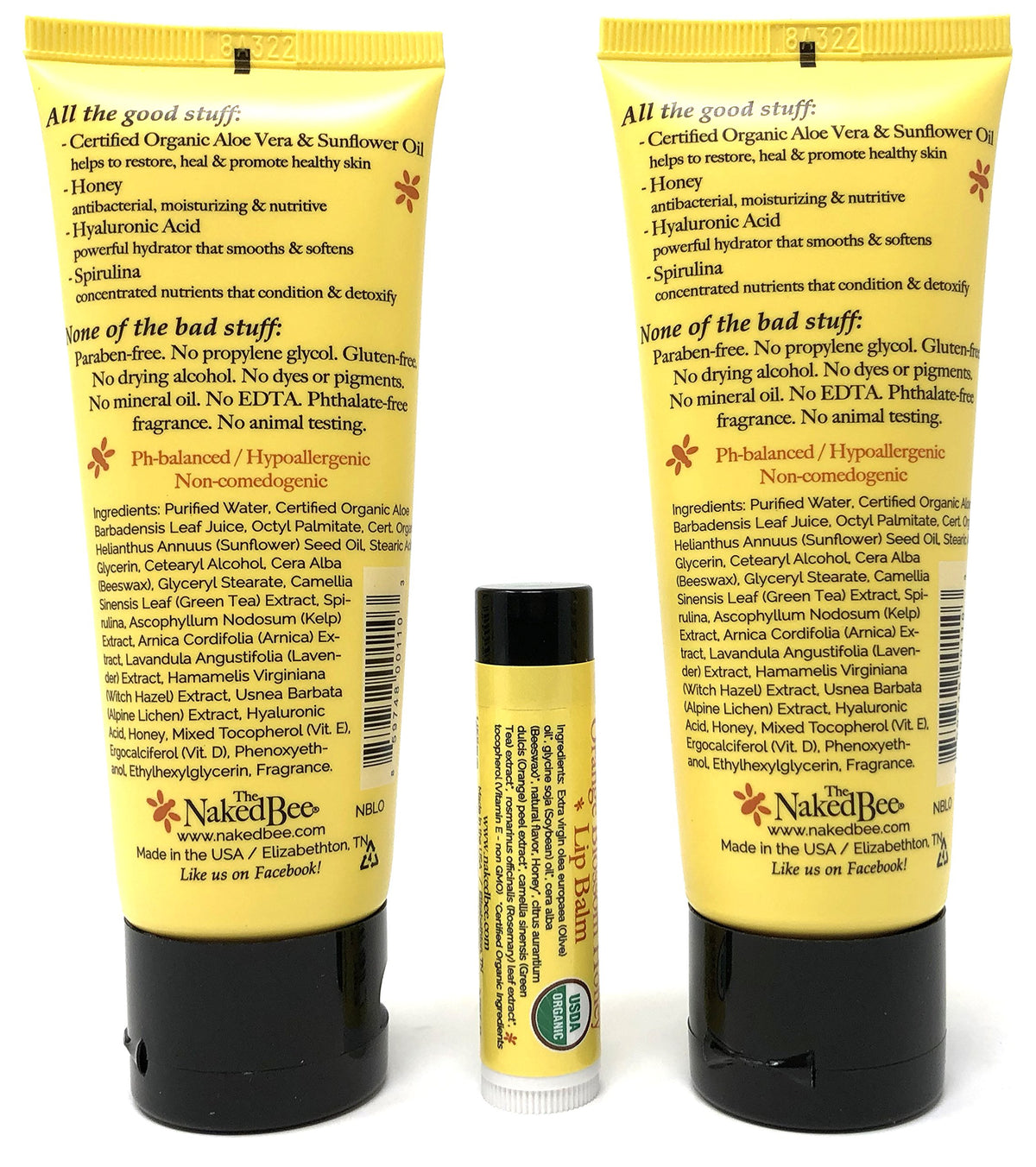 The Naked Bee lip balm closeup texture highlighting beeswax and smooth protective hydration benefit