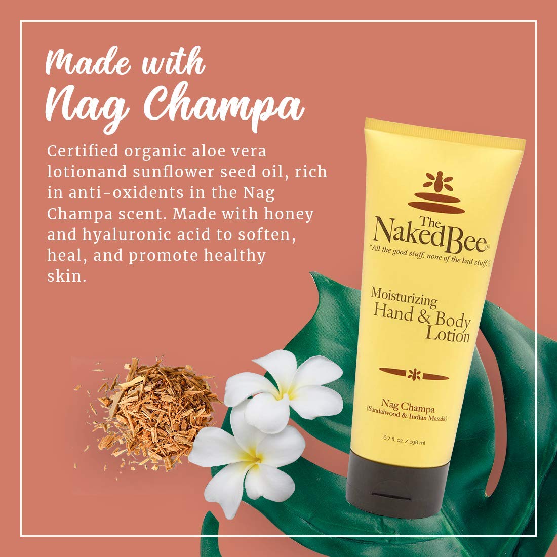 The Naked Bee lotion texture close-up highlighting smooth quick-absorbing finish