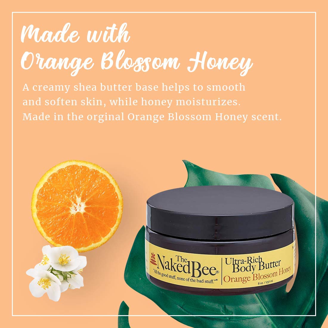 The Naked Bee open jar texture close-up showing creamy shea butter consistency