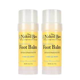 The Naked Bee front packaging showing two 2 oz balms and benefits