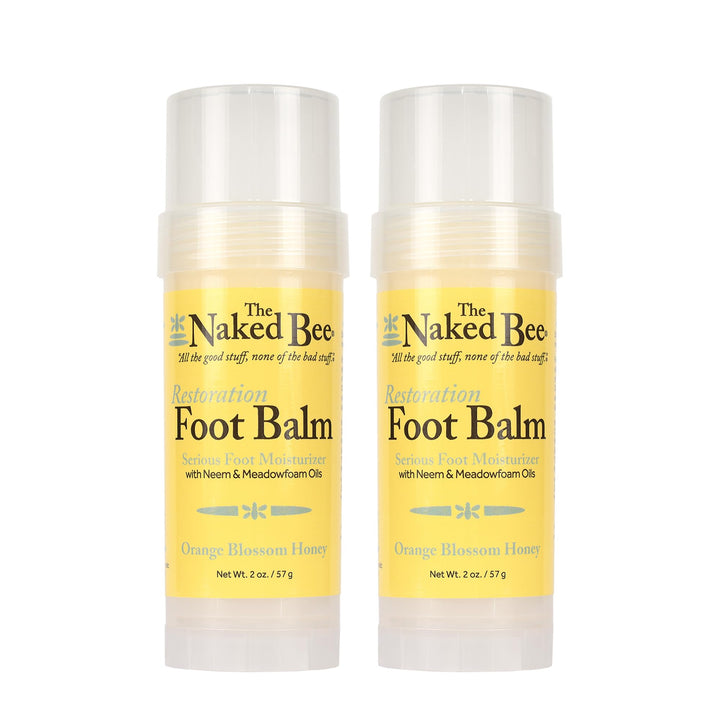 The Naked Bee front packaging showing two 2 oz balms and benefits