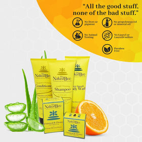 The Naked Bee soap pump detail highlighting easy foam dispensing and controlled use