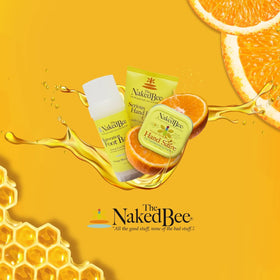 The Naked Bee ingredients display with sandalwood and spirulina illustrating natural scent benefit