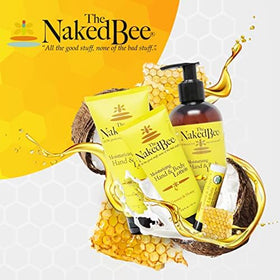 the naked bee 2 oz balm in hand for size and portability