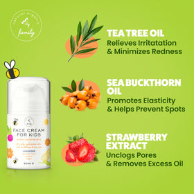 The Natural and Organic Family sea buckthorn oil bottle detail showing antioxidant source