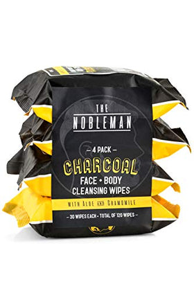 The Nobleman front packaging showing 4-pack and 120 wipes for travel-ready freshness