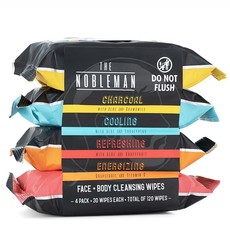 The Nobleman front packaging showing charcoal wipes and pack label for easy identification