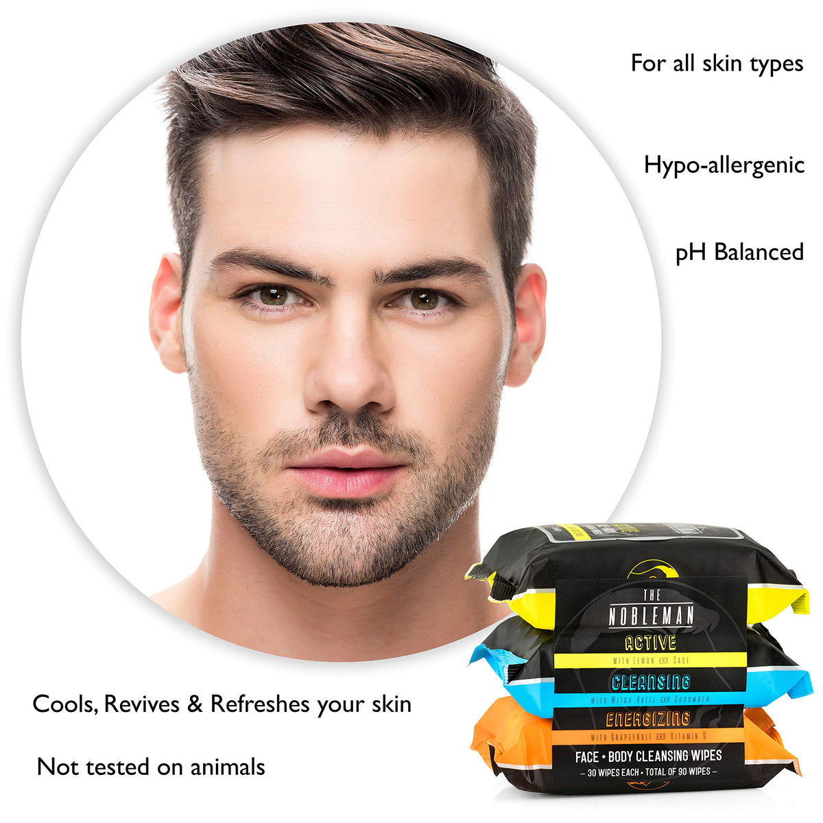 the nobleman pack open with resealable flap visible, keeps wipes moist and portable benefit