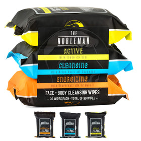 the nobleman textured wipe close-up showing fibers and cleansing surface, effective dirt removal benefit