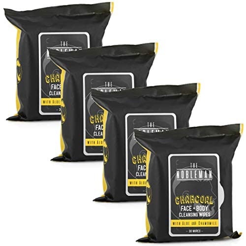 Open gym bag with The Nobleman wipes inside illustrating convenient post-workout cleanup