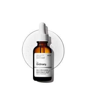 The Ordinary bottle front packaging showing product and calming properties