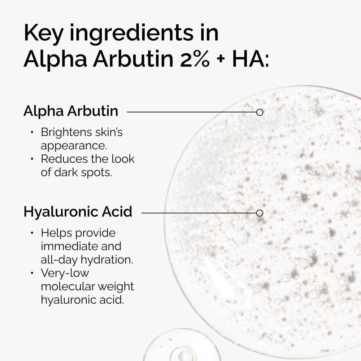 The Ordinary serum dropper releasing clear drops highlighting precise application benefit