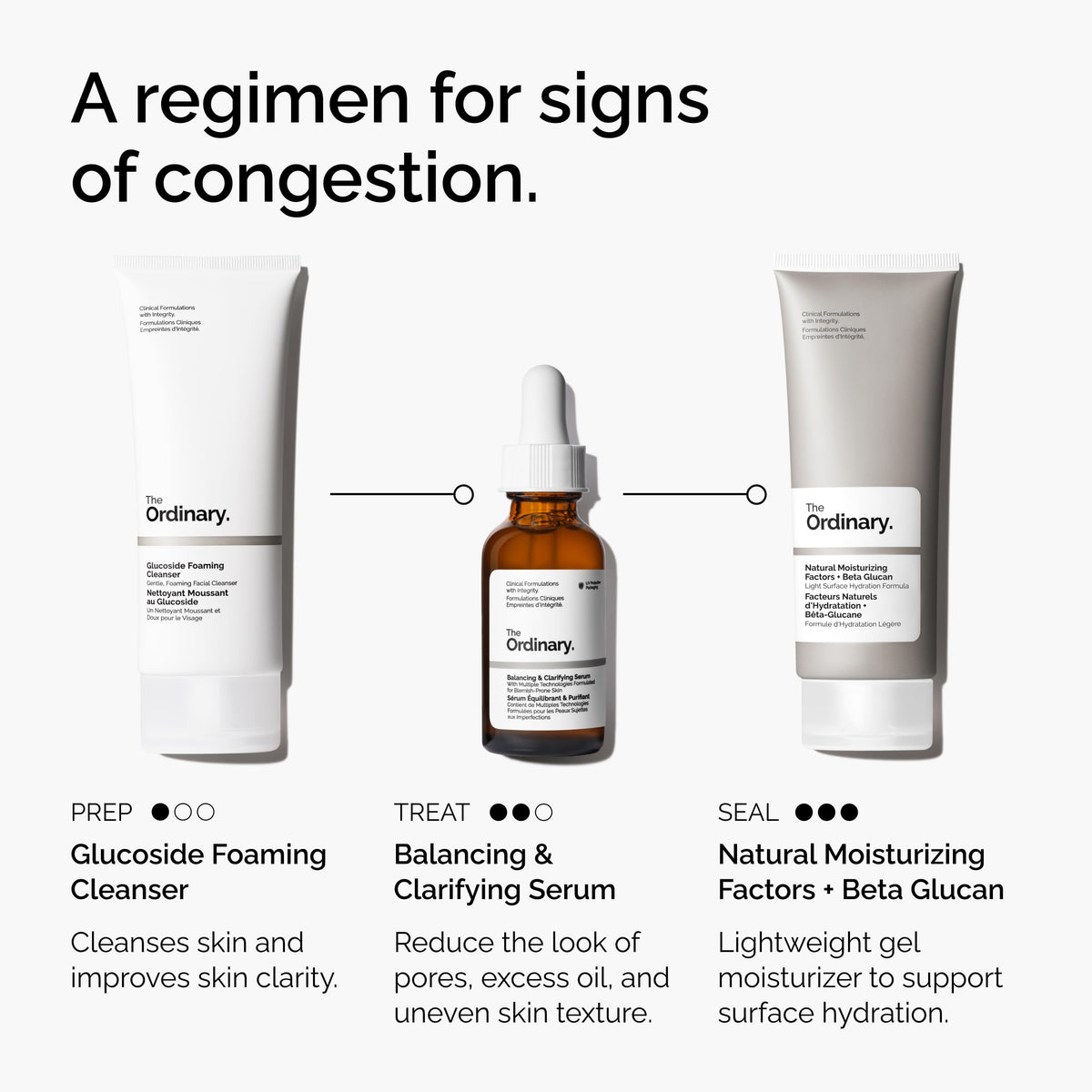 The Ordinary applying serum to face demonstration for smoother, less shiny skin