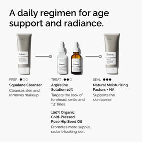 The Ordinary bottle beside a ruler showing 1 fl oz scale and travel-friendly size