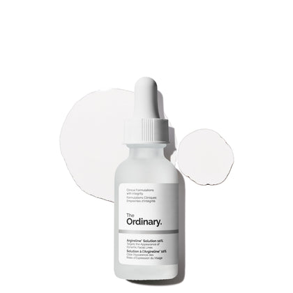 The Ordinary bottle front view showing label and benefit for smoother-looking skin