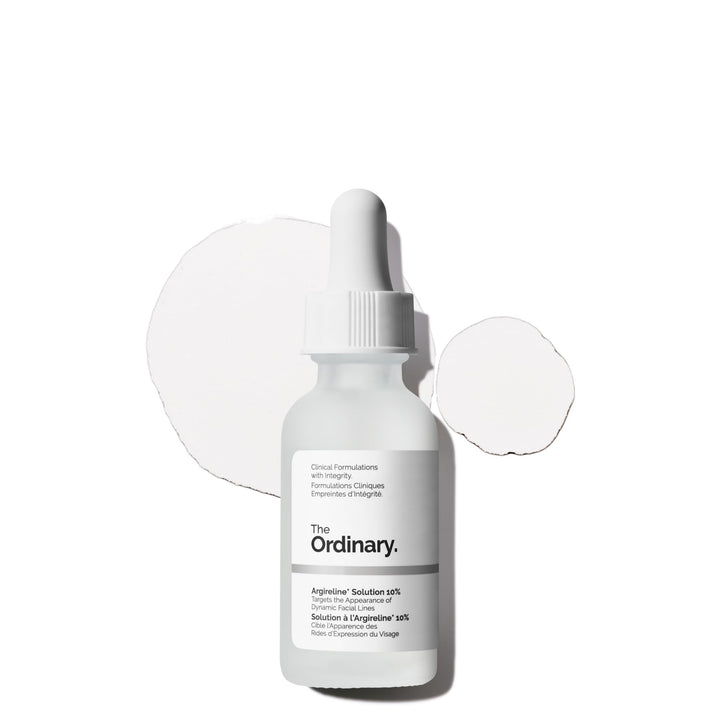 The Ordinary bottle front view showing label and benefit for smoother-looking skin