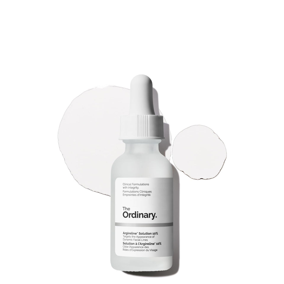 The Ordinary bottle front view showing label and benefit for smoother-looking skin