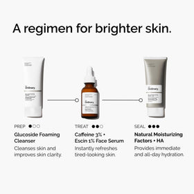 The Ordinary bottle next to a coin showing 1 fl oz size and portability