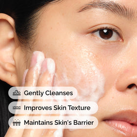 The Ordinary ingredient label close-up showing plant-derived surfactants benefit