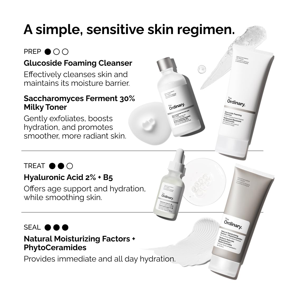 The Ordinary bottle beside hand for size comparison showing portable 5.1 fl oz benefit
