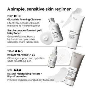 The Ordinary bottle beside hand for size comparison showing portable 5.1 fl oz benefit
