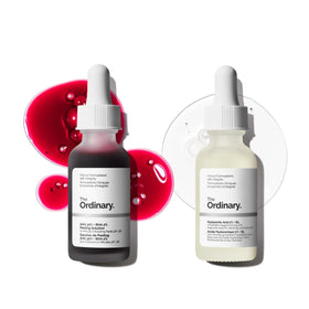 The Ordinary duo front view showing both bottles and clear benefit of combined treatment