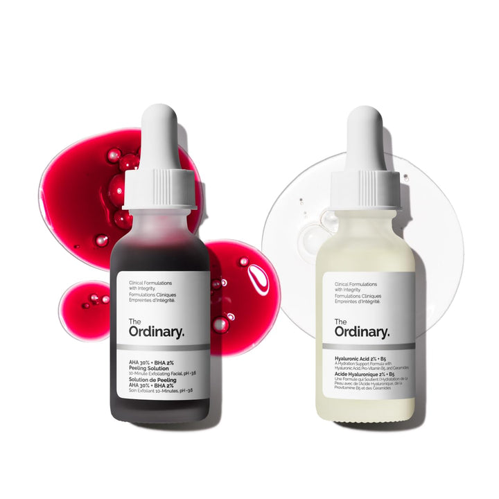 The Ordinary duo front view showing both bottles and clear benefit of combined treatment