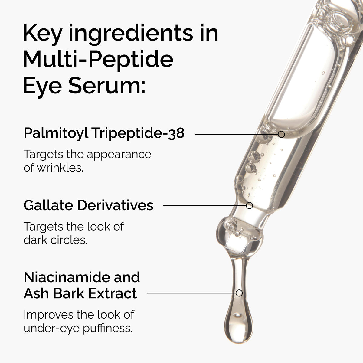 The Ordinary eye serum dropper dispensing a precise drop for efficient use