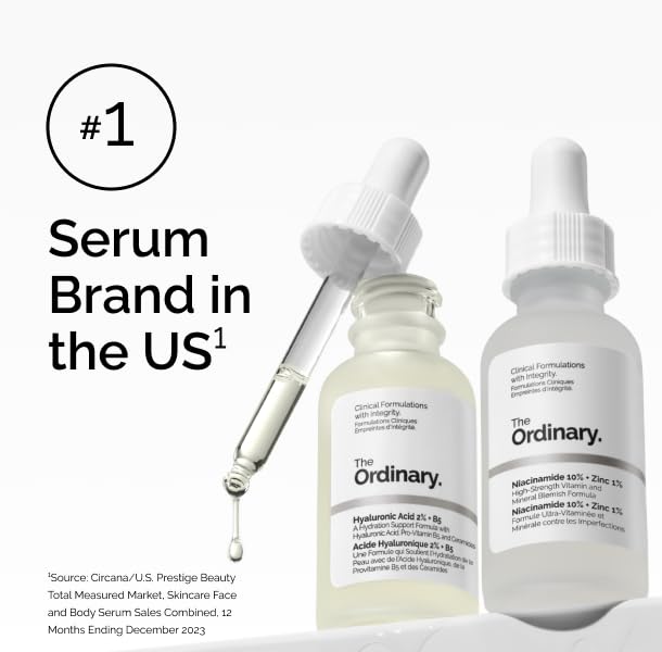 The Ordinary eye serum lifestyle bathroom shelf suggesting daily skincare routine