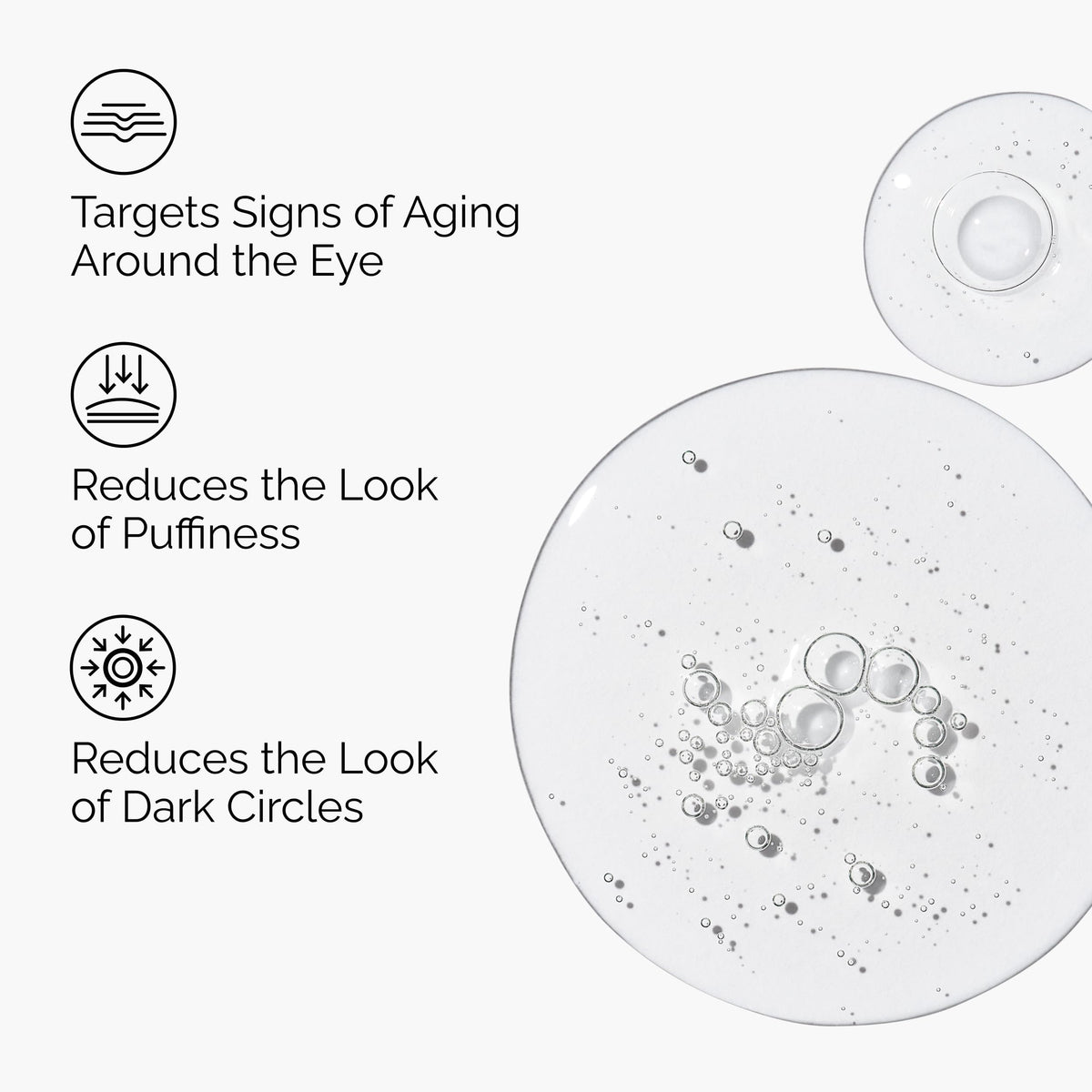 The Ordinary eye serum texture close-up highlighting lightweight absorption