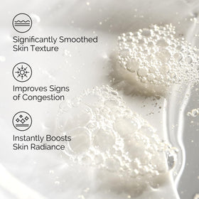 The Ordinary applied on a cotton pad over skin, showing even application and improved texture