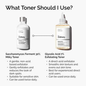 Applying The Ordinary toner to scalp area demonstrating targeted rebalancing benefit