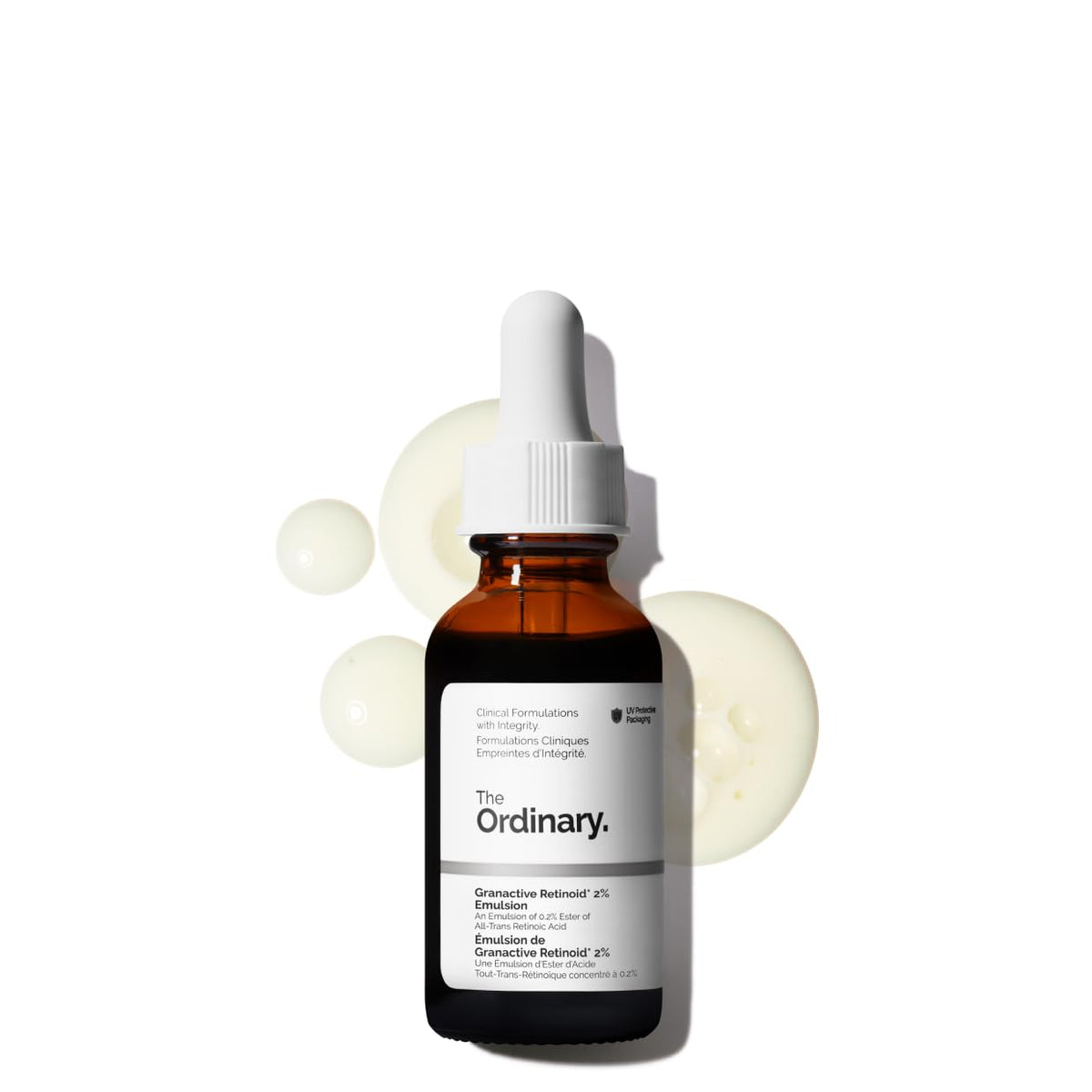The Ordinary front label showing product name and 1 oz size with clear benefit