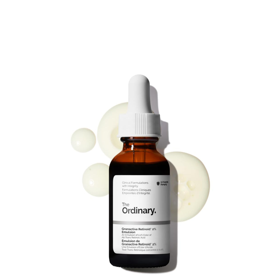 The Ordinary front label showing product name and 1 oz size with clear benefit